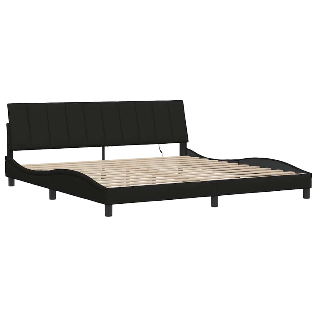 Giroletto senza Materasso Hanko Nero 200x200 cm in Tessuto
