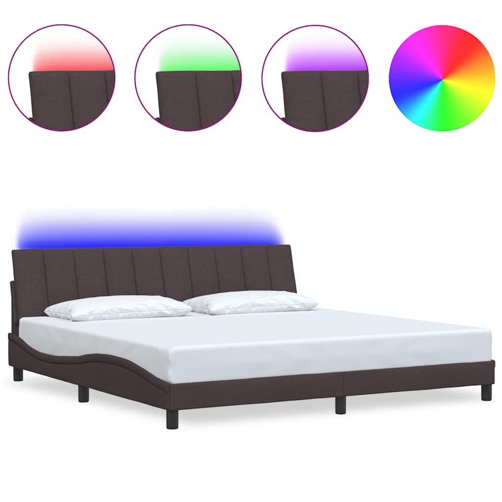 Giroletto senza Materasso Hanko Marrone Scuro 200x200 cm in Tessuto