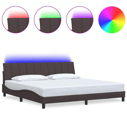 Giroletto senza Materasso Hanko Marrone Scuro 200x200 cm in Tessuto