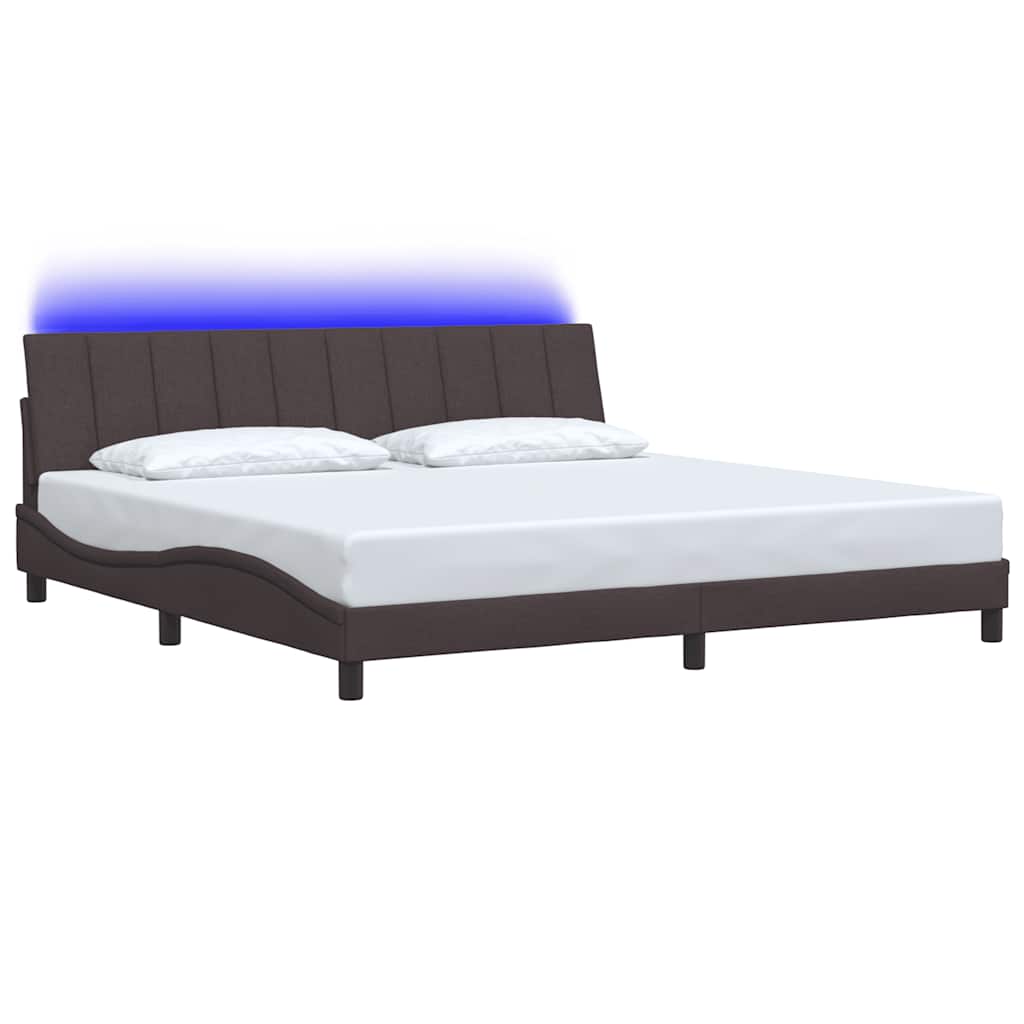 Giroletto senza Materasso Hanko Marrone Scuro 200x200 cm in Tessuto