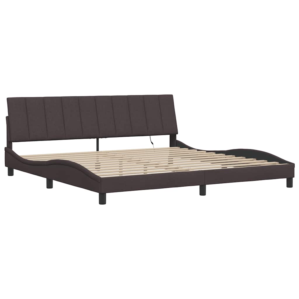 Giroletto senza Materasso Hanko Marrone Scuro 200x200 cm in Tessuto