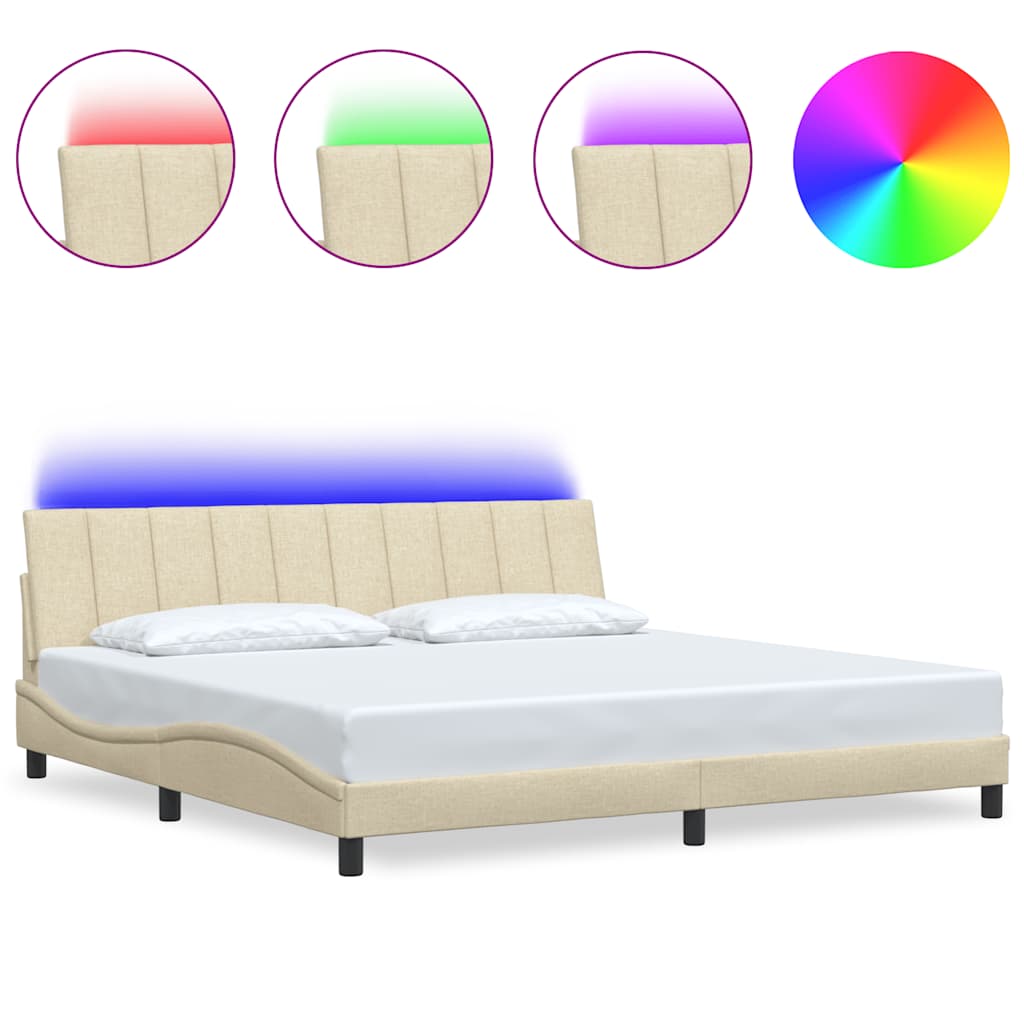 Giroletto senza Materasso Hanko Crema 200x200 cm in Tessuto