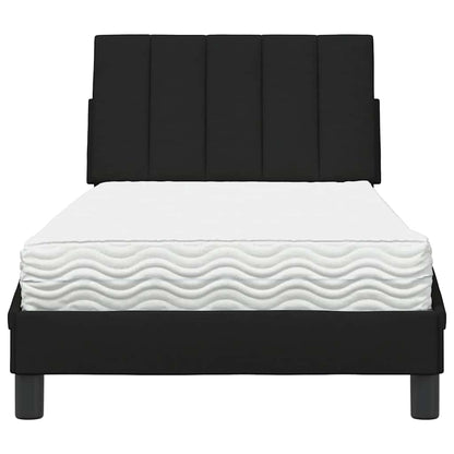 Letto con Materasso Hanko Nero 80x200 cm in Tessuto