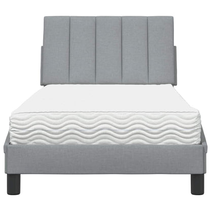 Letto con Materasso Hanko Grigio Chiaro 90x190 cm in Tessuto