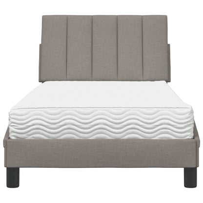 Letto con Materasso Hanko Tortora 90x190 cm in Tessuto