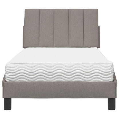 Letto con Materasso Hanko Tortora 90x200 cm in Tessuto