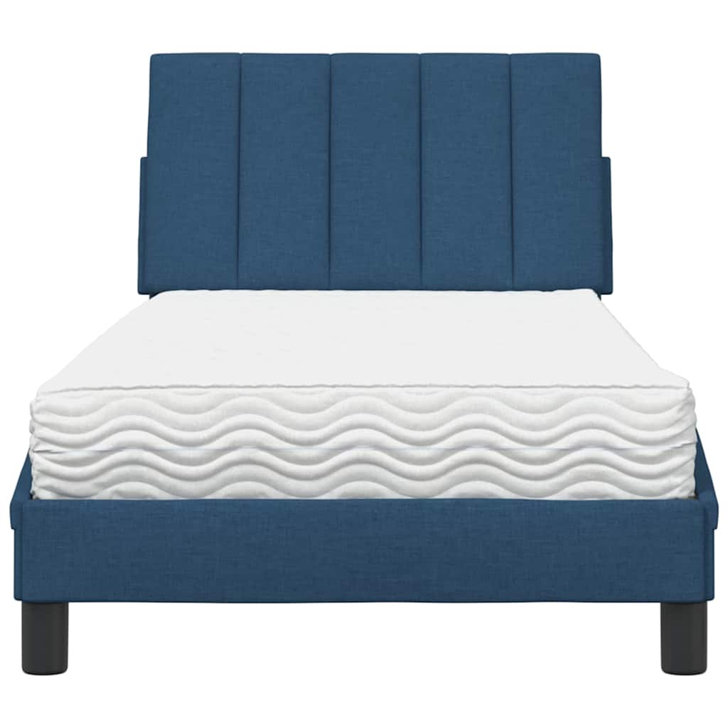 Letto con Materasso Hanko Blu 90x200 cm in Tessuto