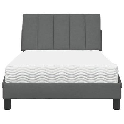 Letto con Materasso Hanko Grigio Scuro 100x200 cm in Tessuto