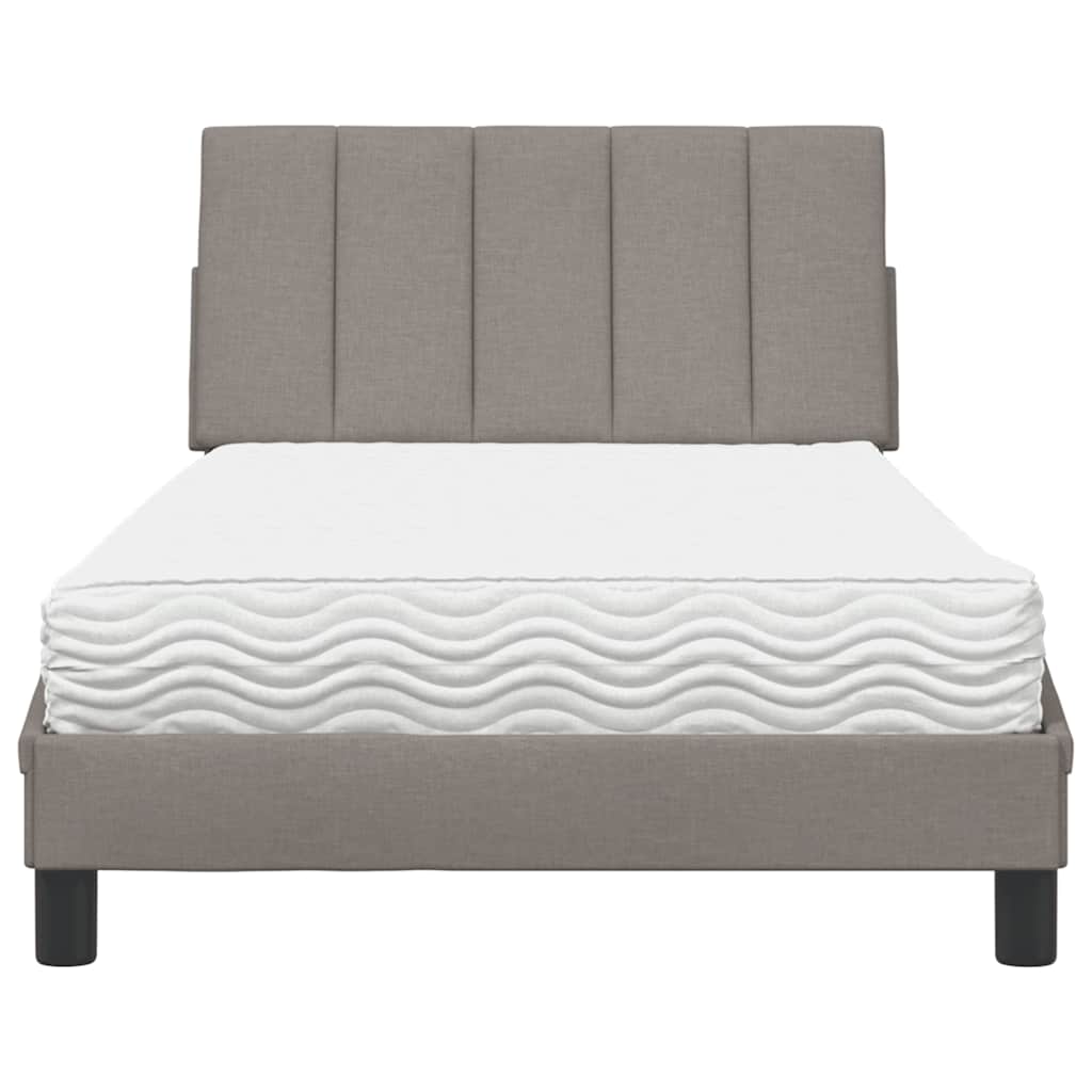 Letto con Materasso Hanko Tortora 100x200 cm in Tessuto