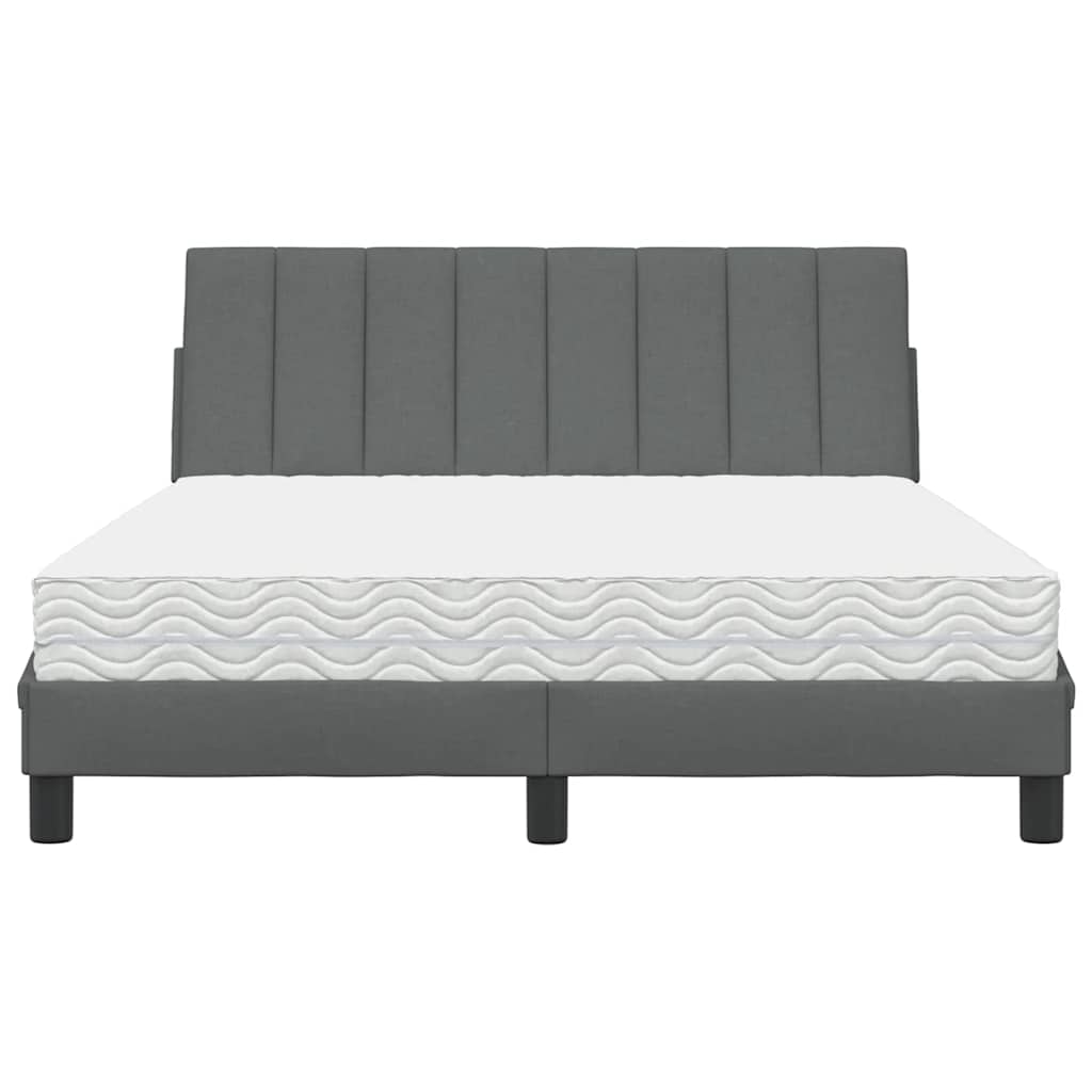 Letto con Materasso Hanko Grigio Scuro 120x200 cm Tessuto