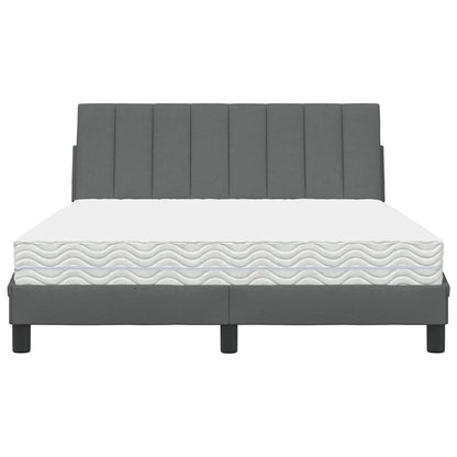 Letto con Materasso Hanko Grigio Scuro 120x200 cm Tessuto