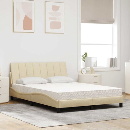 Letto con Materasso Hanko Crema 120x200 cm in Tessuto