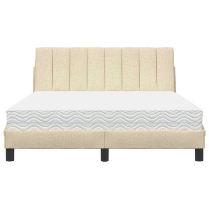 Letto con Materasso Hanko Crema 120x200 cm in Tessuto