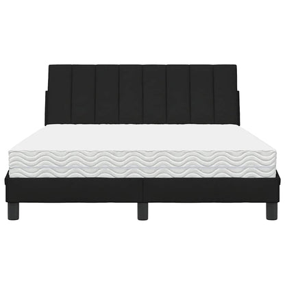 Letto con Materasso Hanko Nero 140x190 cm in Tessuto