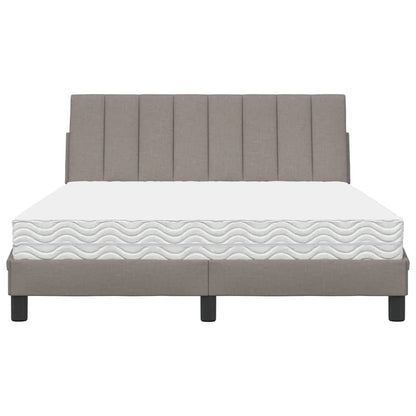 Letto con Materasso Hanko Tortora 140x190 cm in Tessuto