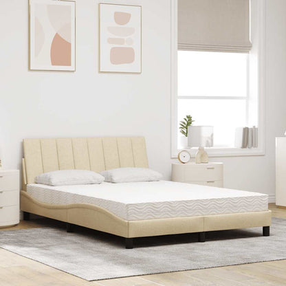 Letto con Materasso Hanko Crema 140x19 cm in Tessuto