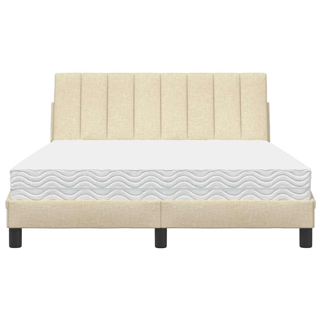 Letto con Materasso Hanko Crema 140x19 cm in Tessuto