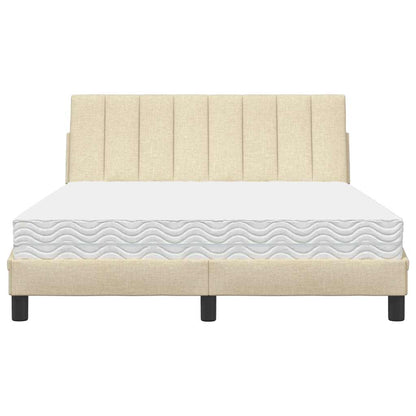 Letto con Materasso Hanko Crema 140x19 cm in Tessuto