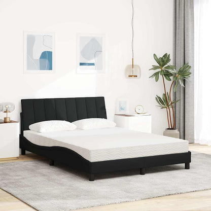 Letto con Materasso Hanko Nero 140x200 cm in Tessuto