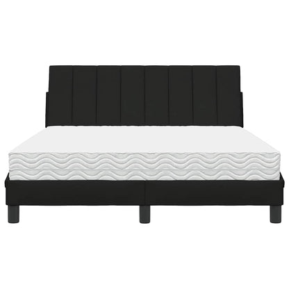 Letto con Materasso Hanko Nero 140x200 cm in Tessuto
