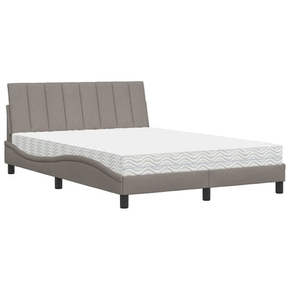 Letto con Materasso Hanko Tortora 140x200 cm in Tessuto