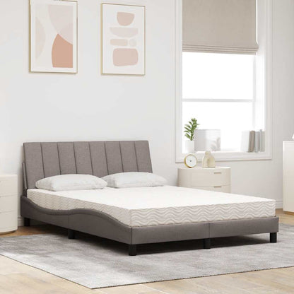 Letto con Materasso Hanko Tortora 140x200 cm in Tessuto