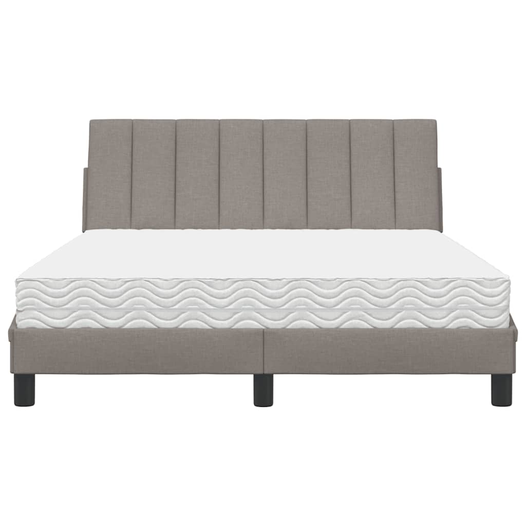 Letto con Materasso Hanko Tortora 140x200 cm in Tessuto