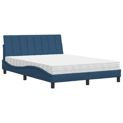 Letto con Materasso Hanko Blu 140x200 cm in Tessuto