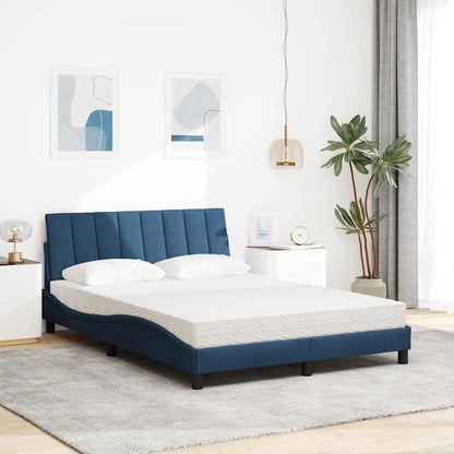 Letto con Materasso Hanko Blu 140x200 cm in Tessuto