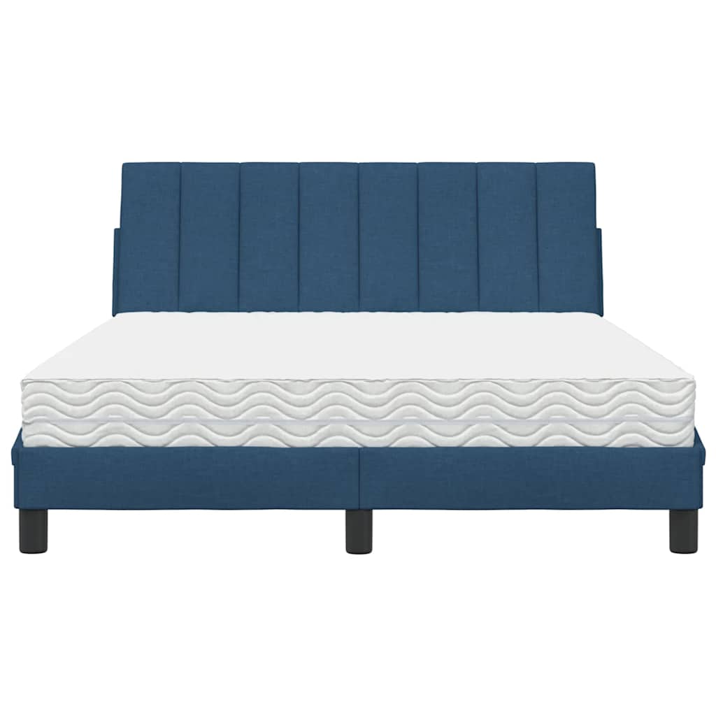 Letto con Materasso Hanko Blu 140x200 cm in Tessuto