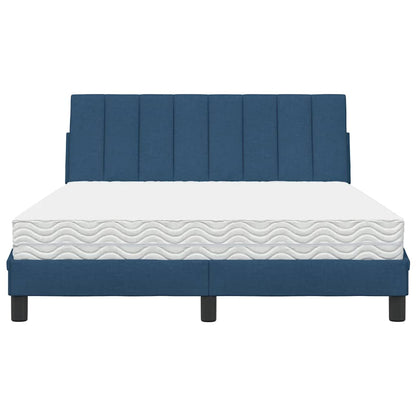 Letto con Materasso Hanko Blu 140x200 cm in Tessuto