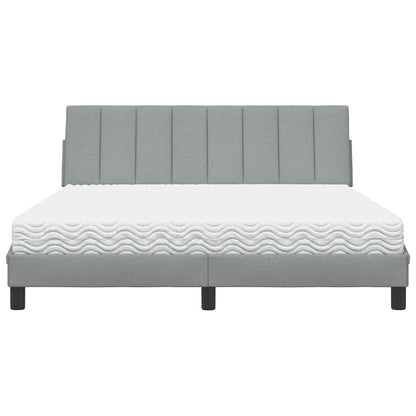 Letto con Materasso Hanko Grigio Chiaro160x200 cm Tessuto