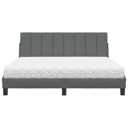Letto con Materasso Hanko Grigio Scuro 160x200 cm Tessuto