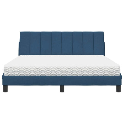 Letto con Materasso Hanko Blu 160x200 cm in Tessuto