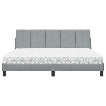Letto con Materasso Hanko Grigio Chiaro180x200 cm Tessuto