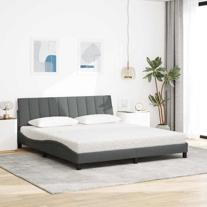 Letto con Materasso Hanko Grigio Scuro 180x200 cm Tessuto
