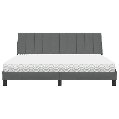 Letto con Materasso Hanko Grigio Scuro 180x200 cm Tessuto