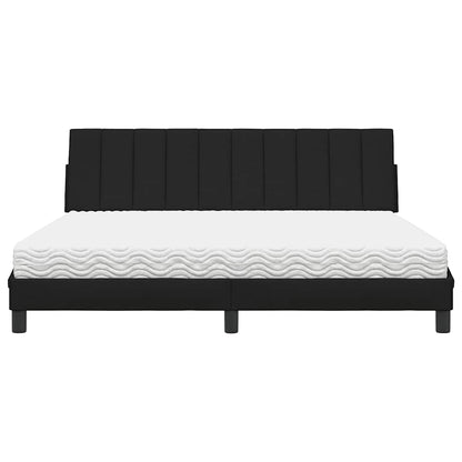 Letto con Materasso Hanko Nero 180x200 cm in Tessuto