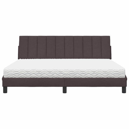 Letto con Materasso Hanko Marrone Scuro 180x200cm Tessuto
