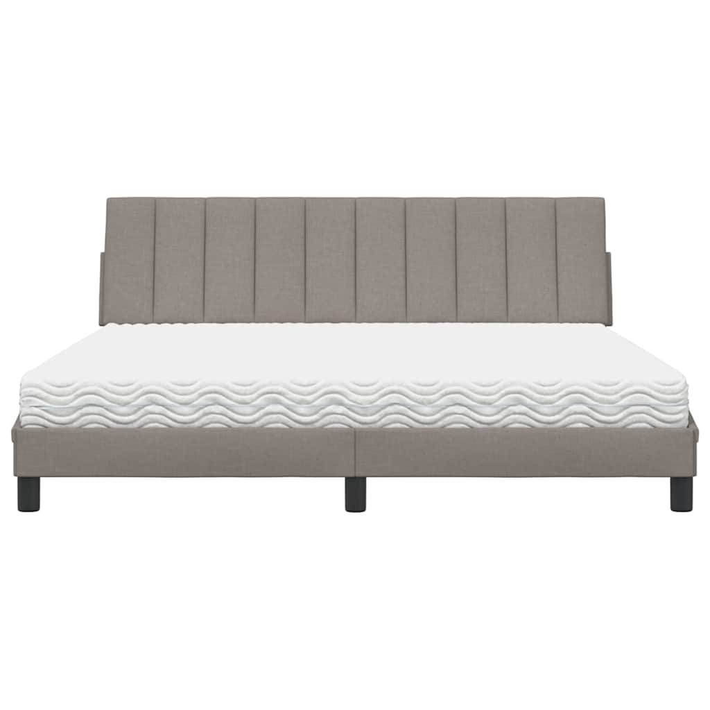 Letto con Materasso Hanko Tortora 180x200 cm in Tessuto