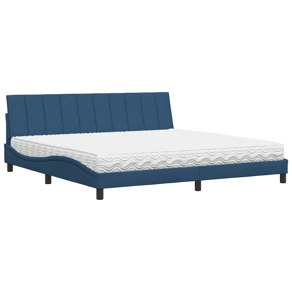 Letto con Materasso Hanko Blu 200x200 cm in Tessuto