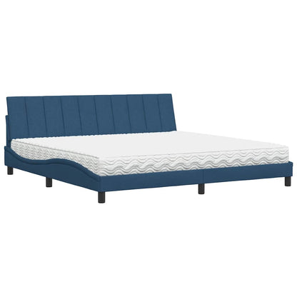 Letto con Materasso Hanko Blu 200x200 cm in Tessuto