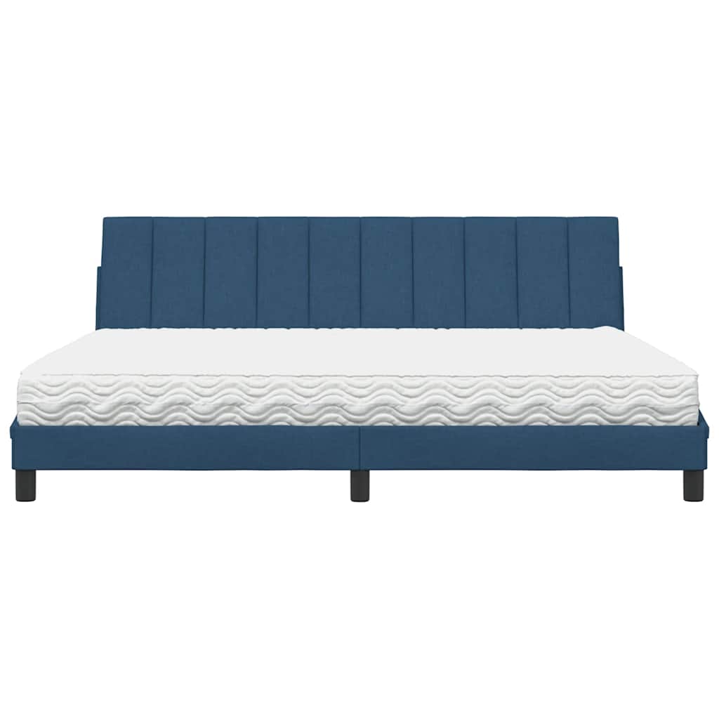 Letto con Materasso Hanko Blu 200x200 cm in Tessuto