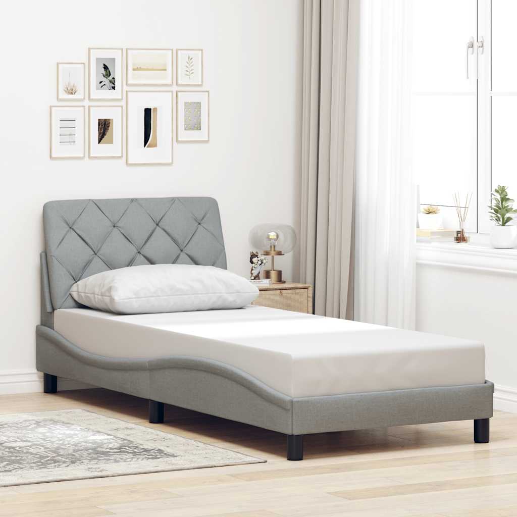 Giroletto senza Materasso Grigio Chiaro 80x200 cm Tessuto