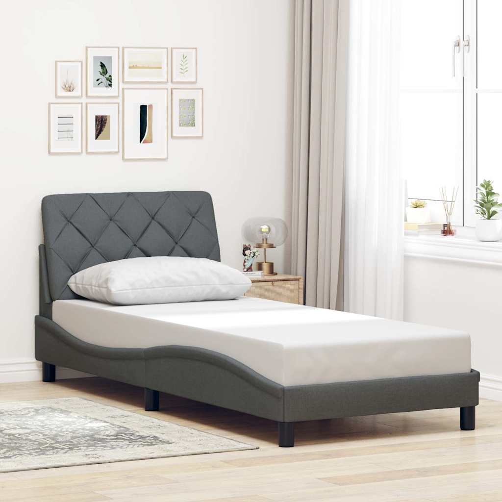 Giroletto senza Materasso Grigio Scuro 80x200 cm Tessuto