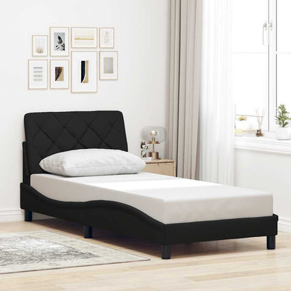 Giroletto senza Materasso Nero 90x190 cm in Tessuto
