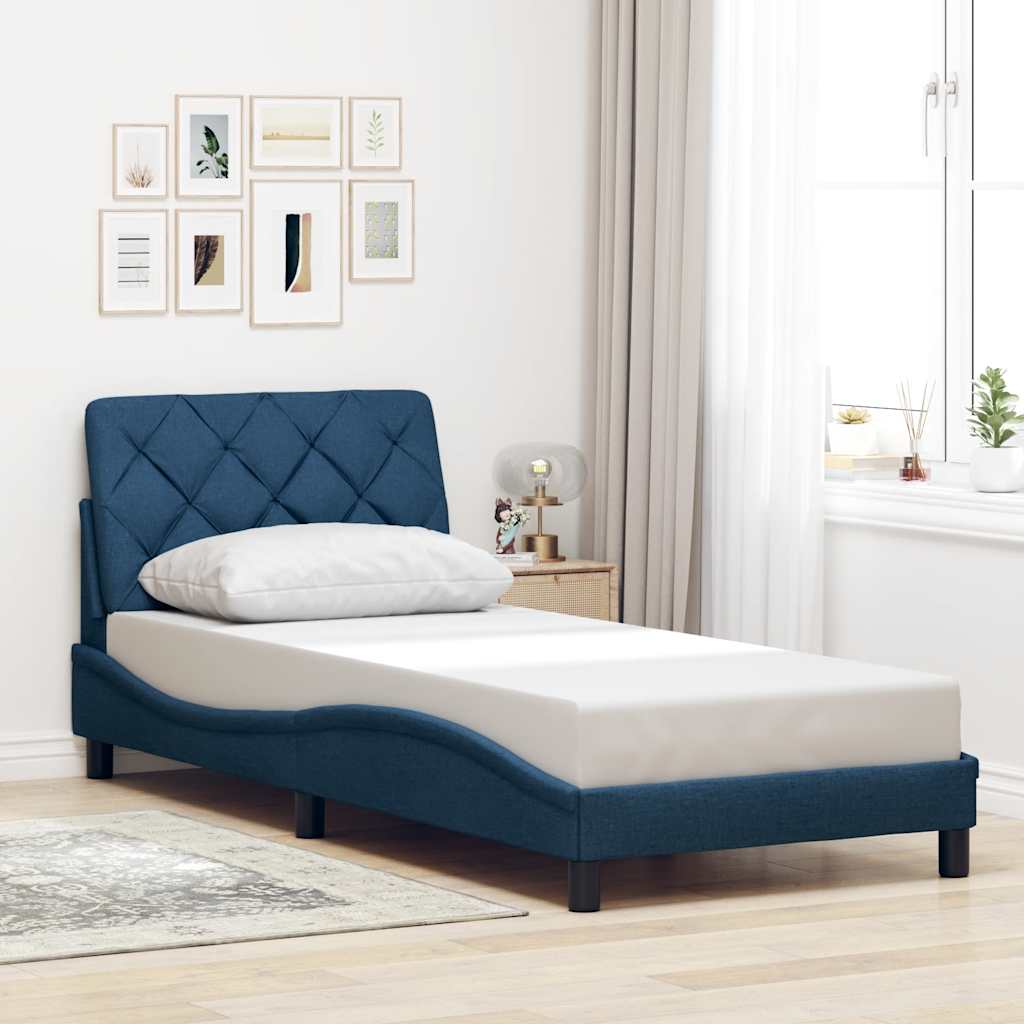Giroletto senza Materasso Blu 90x190 cm in Tessuto