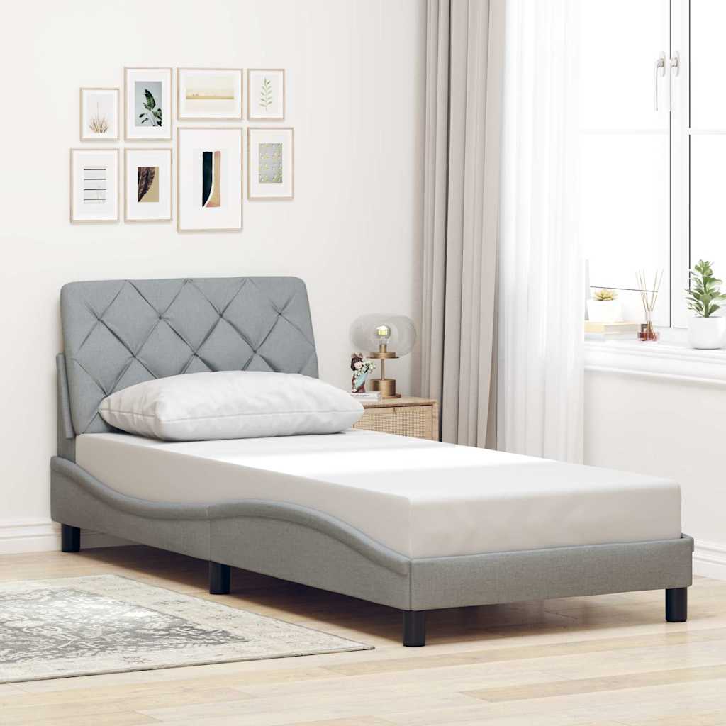 Giroletto senza Materasso Grigio Chiaro 90x200 cm Tessuto