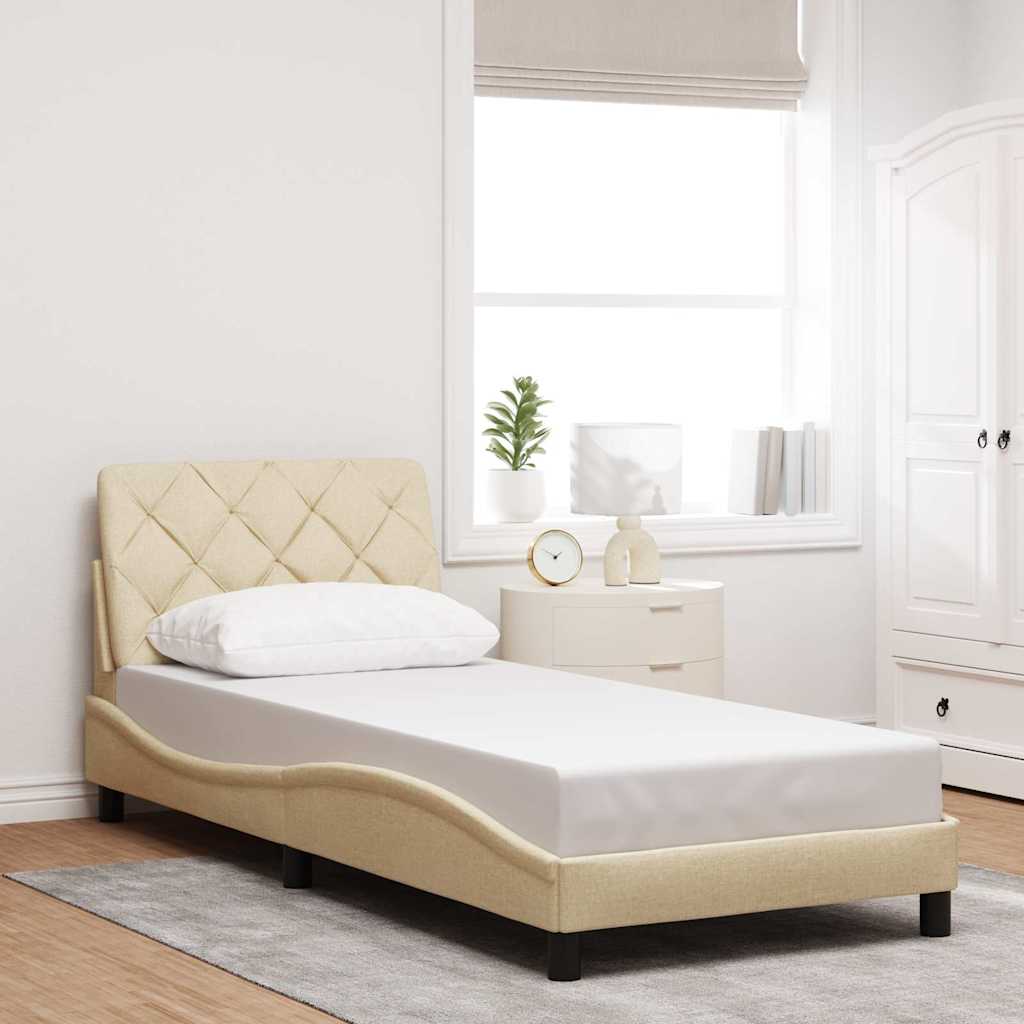 Giroletto senza Materasso Crema 90x200 cm in Tessuto
