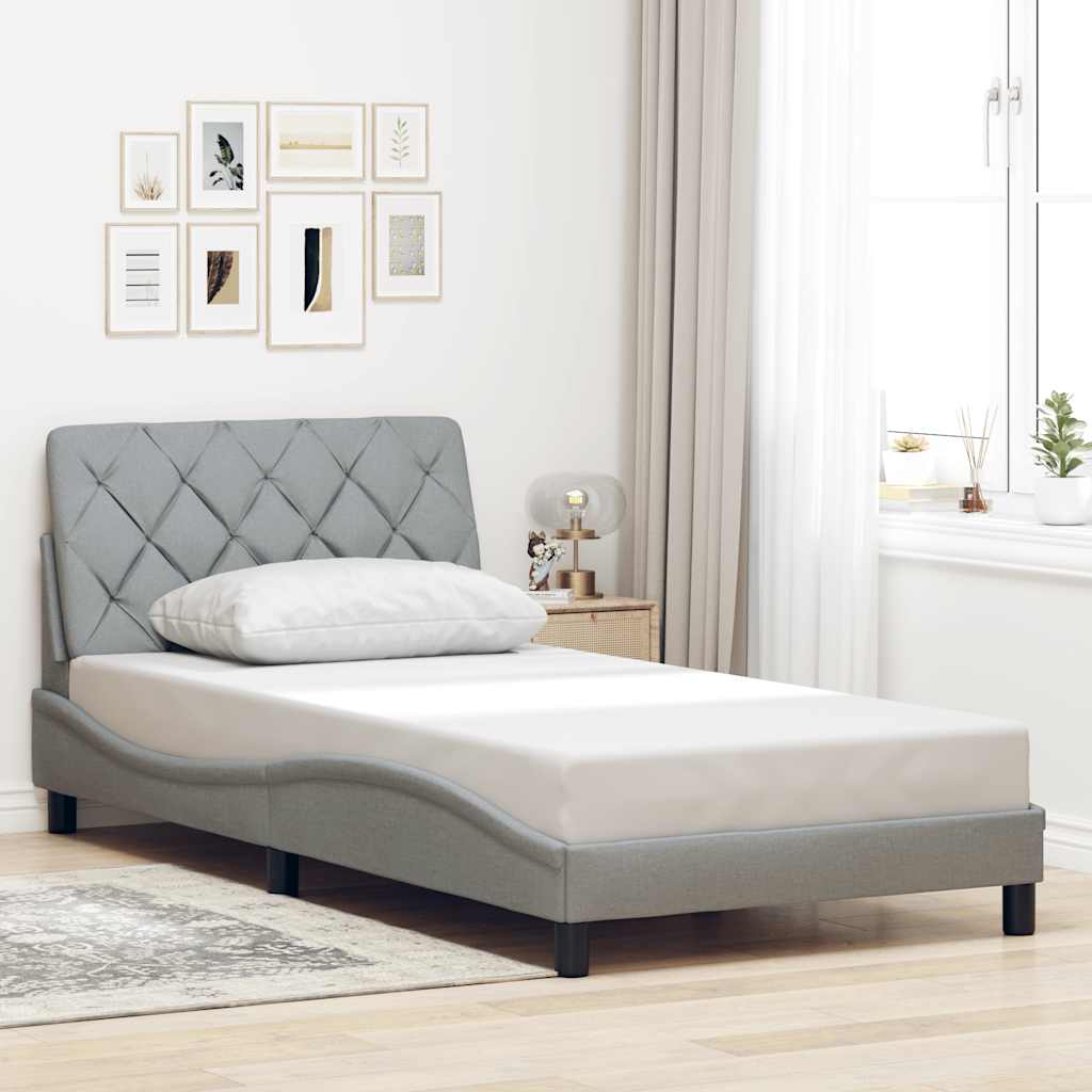 Giroletto senza Materasso Grigio Chiaro 100x200 cm Tessuto